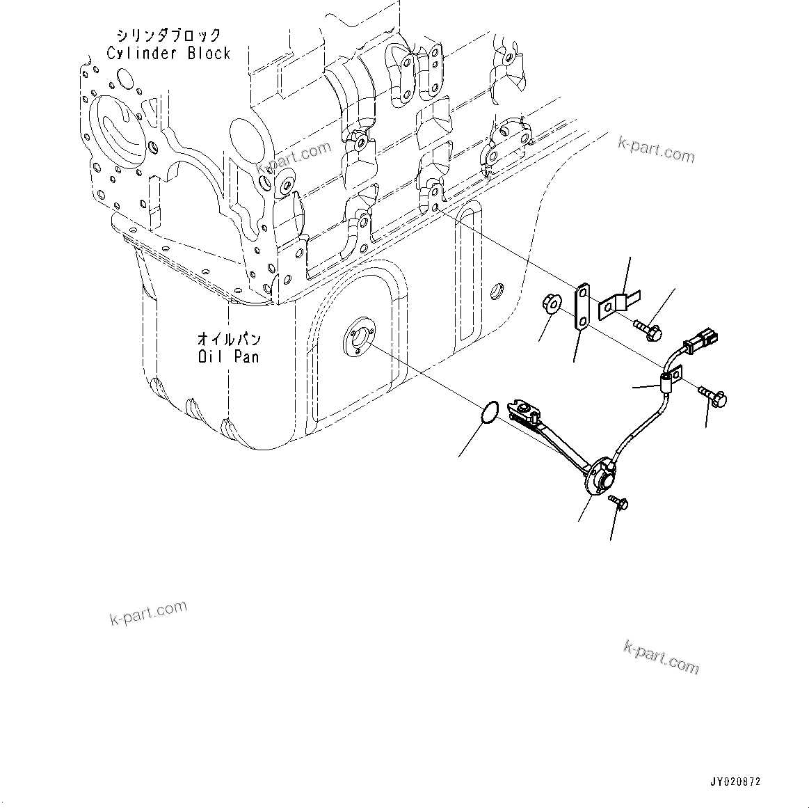 Komatsu parts book diagram for SAA6D114E-3 S/N 26892960-UP (For PC300-8M2/PC350-8M2/PC350LC-8M2): ENGINE OIL LEVEL SENSOR, (#26892960-)