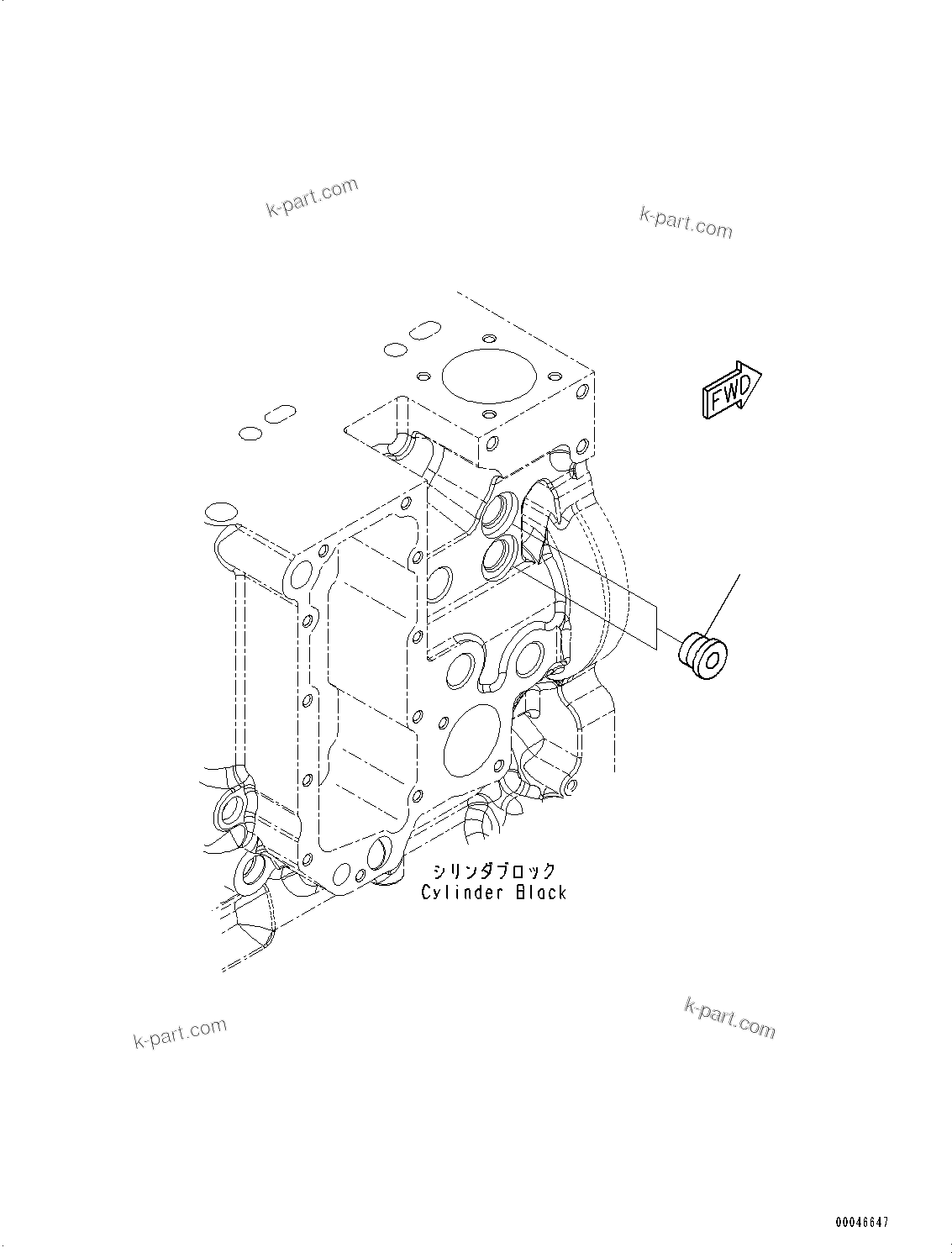 Komatsu parts book diagram for SAA6D114E-3 S/N 26892960-UP (For PC300-8M2/PC350-8M2/PC350LC-8M2): PLUG, TORQUE CONVERTER COOLING(#26892960-)
