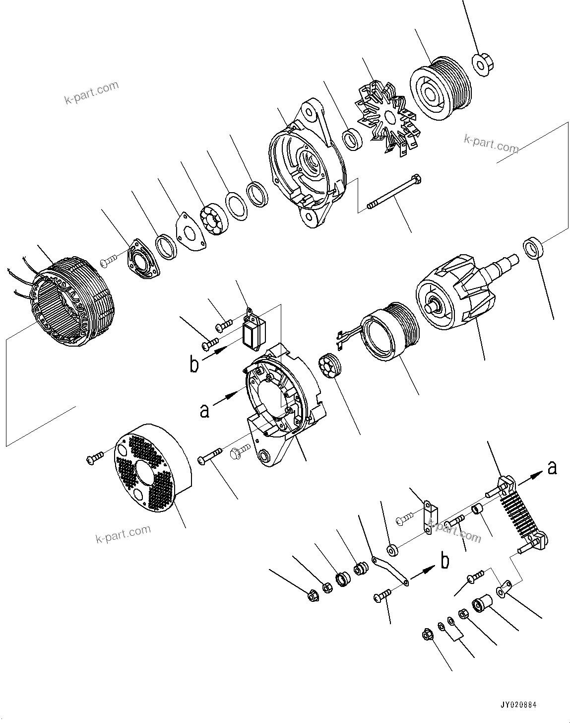 Komatsu parts book diagram for SAA6D114E-3 S/N 26892960-UP (For PC300-8M2/PC350-8M2/PC350LC-8M2): ALTERNATOR, INNER PARTS, ALTERNATOR(#26892960-)