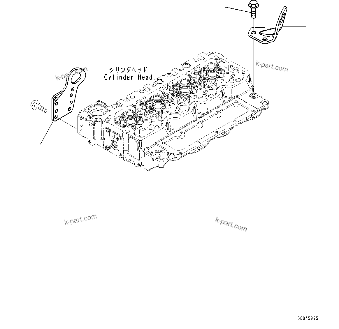 Komatsu parts book diagram for SAA4D107E-1 S/N 26527701-UP (For PC160LC-8): LIFTING BRACKET, (#26739553-)