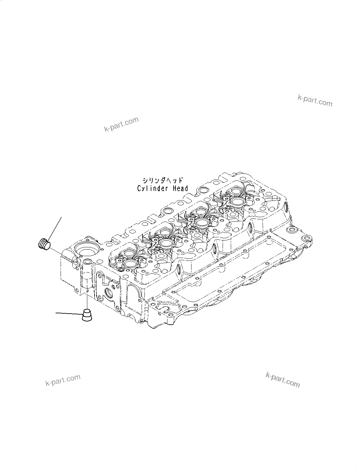 Komatsu parts book diagram for SAA4D107E-1 S/N 26527701-UP (For PC160LC-8): PLUG, (#26739553-)