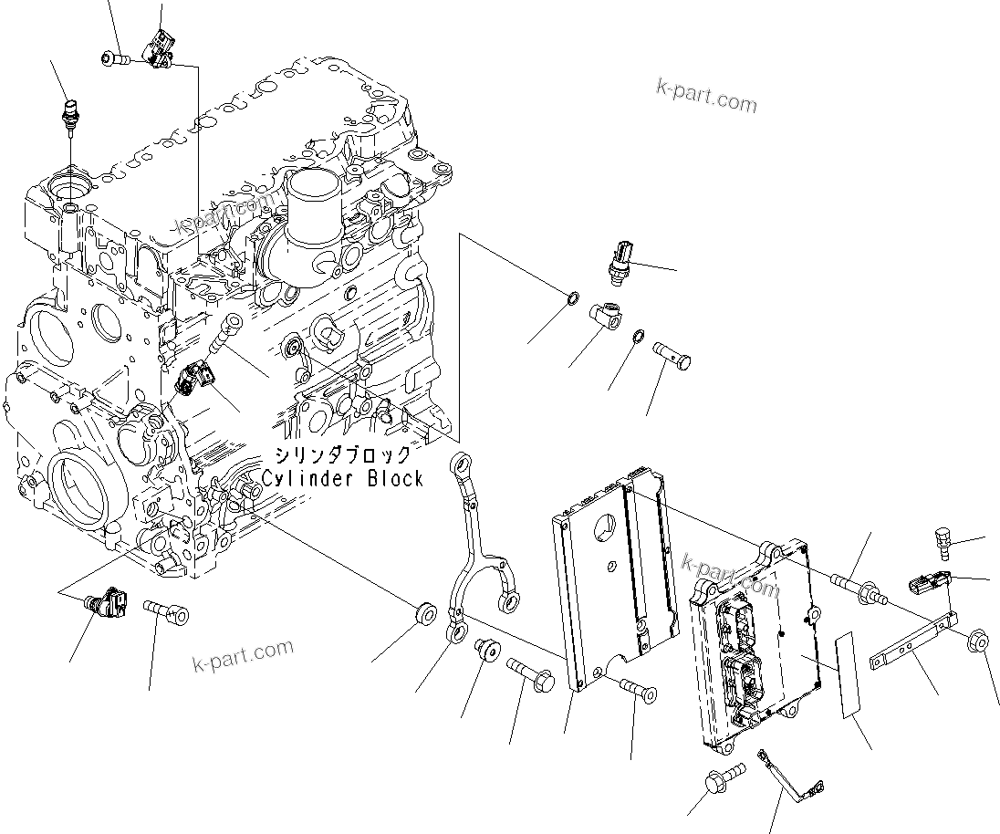 Komatsu parts book diagram for SAA4D107E-1 S/N 26527701-UP (For PC160LC-8): ENGINE CONTROLLER RELATED PARTS, (#26541103-)