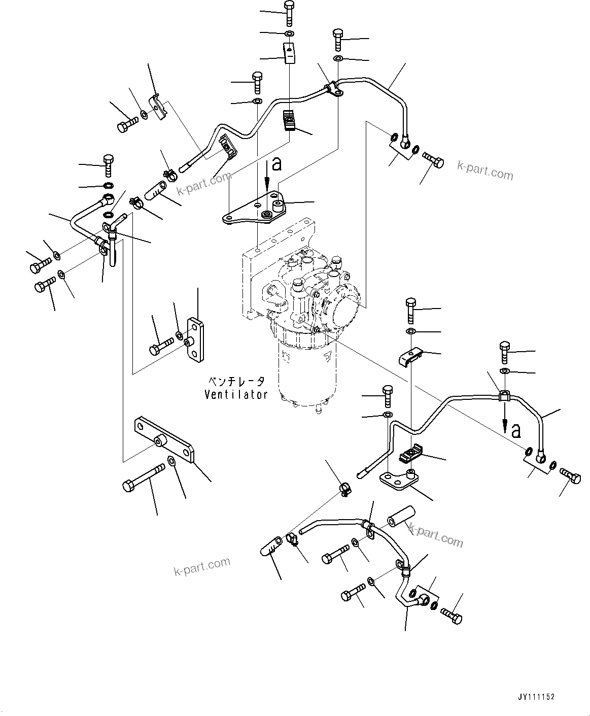 Komatsu parts book diagram for SAA6D140E-7 S/N 837072-UP (For PC900LC-11): KOMATSU CLOSED CRANKCASE VENTILATION (KCCV), COOLANT PIPING(#837072-)