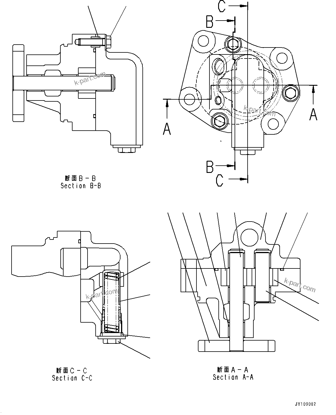 Komatsu parts book diagram for SAA6D140E-7 S/N 837072-UP (For PC900LC-11): EXHAUST GAS RE-CIRCULATION (EGR) VALVE, INNER PARTS, EGR OIL PUMP(#837072-)