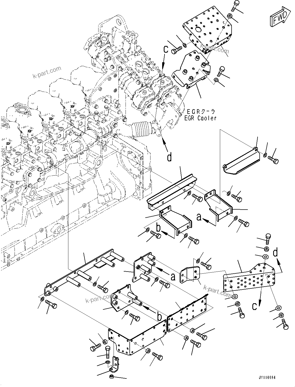 Komatsu parts book diagram for SAA6D140E-7 S/N 837072-UP (For PC900LC-11): HEAT SHIELD, (#837072-)