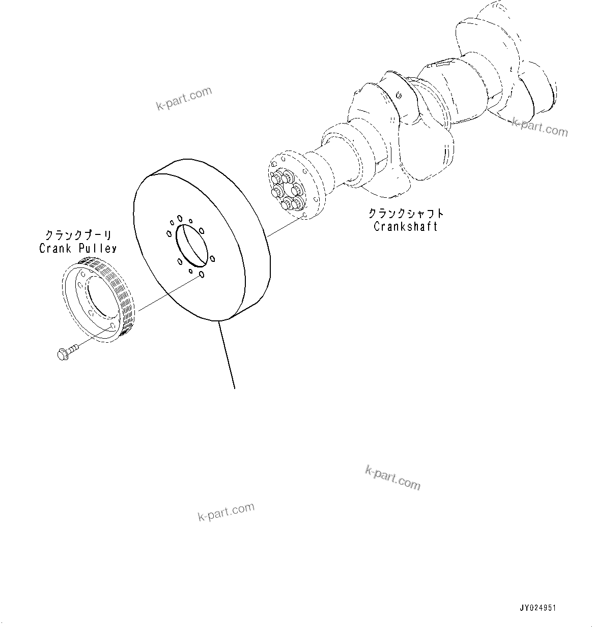 Komatsu parts book diagram for SAA6D140E-7 S/N 837072-UP (For PC900LC-11): VIBRATION DAMPER, (#837072-)