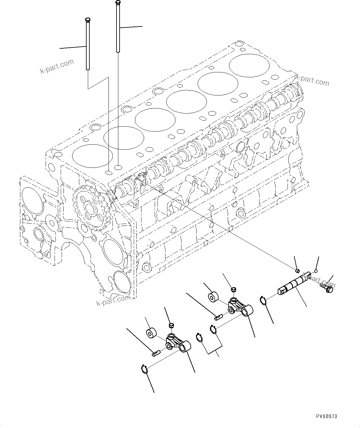 Komatsu parts book diagram for SAA6D140E-7 S/N 837072-UP (For PC900LC-11): CAMSHAFT RELATED PARTS, CAM FOLLOWER(#837072-)