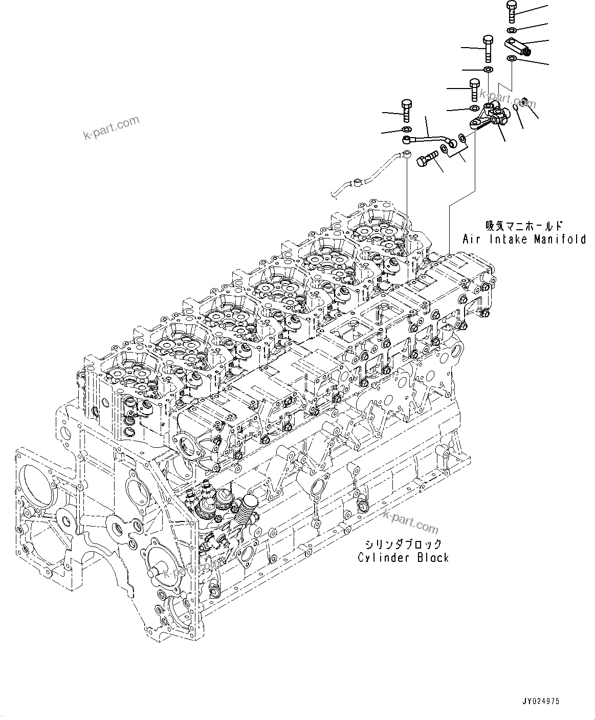 Komatsu parts book diagram for SAA6D140E-7 S/N 837072-UP (For PC900LC-11): FUEL RETURN, (#837072-)