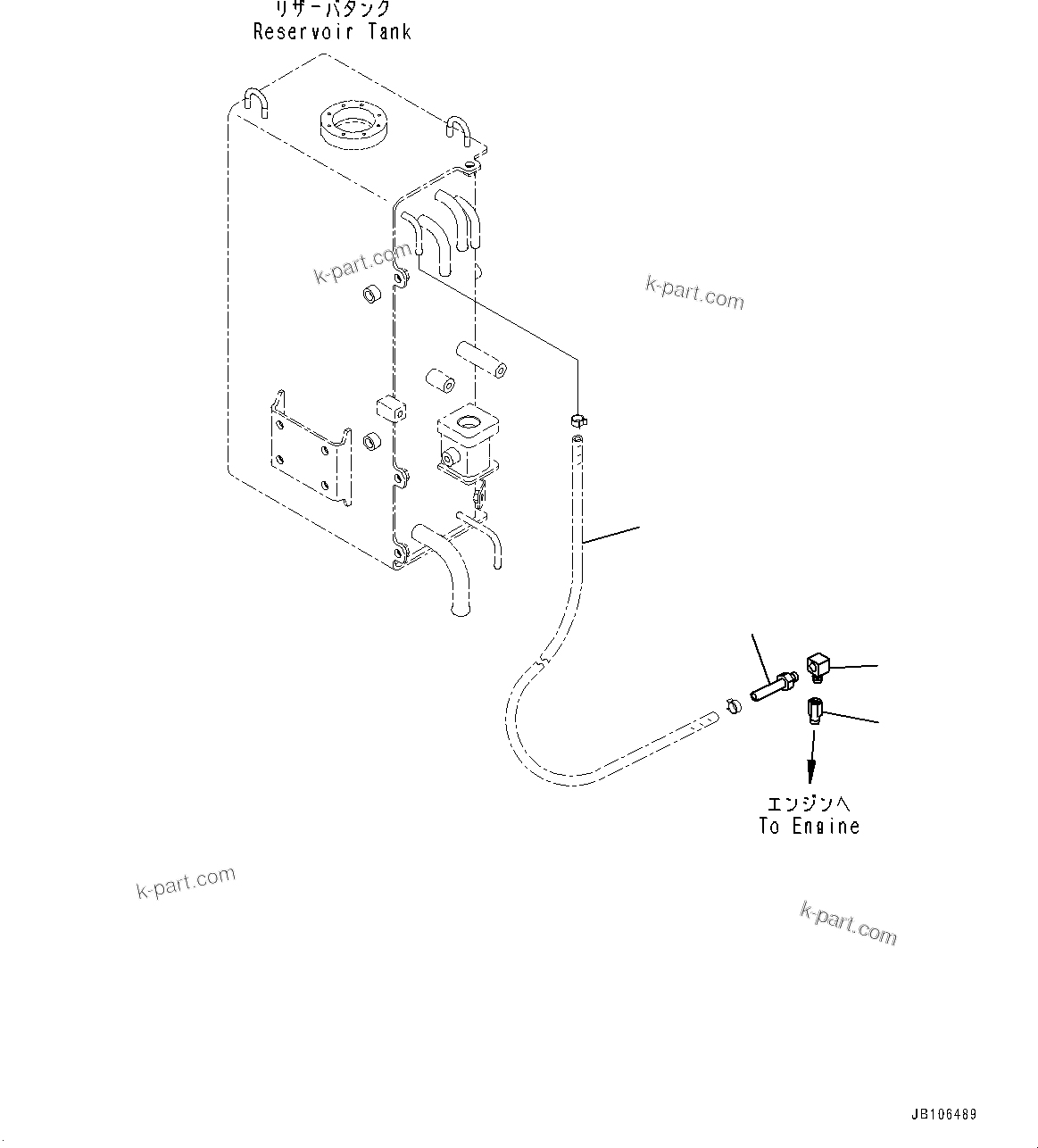 Komatsu parts book diagram for HD605-10 S/N 60001-UP: ENGINE RELATED PARTS, COOLANT PIPING MOUNTING(#60001-)