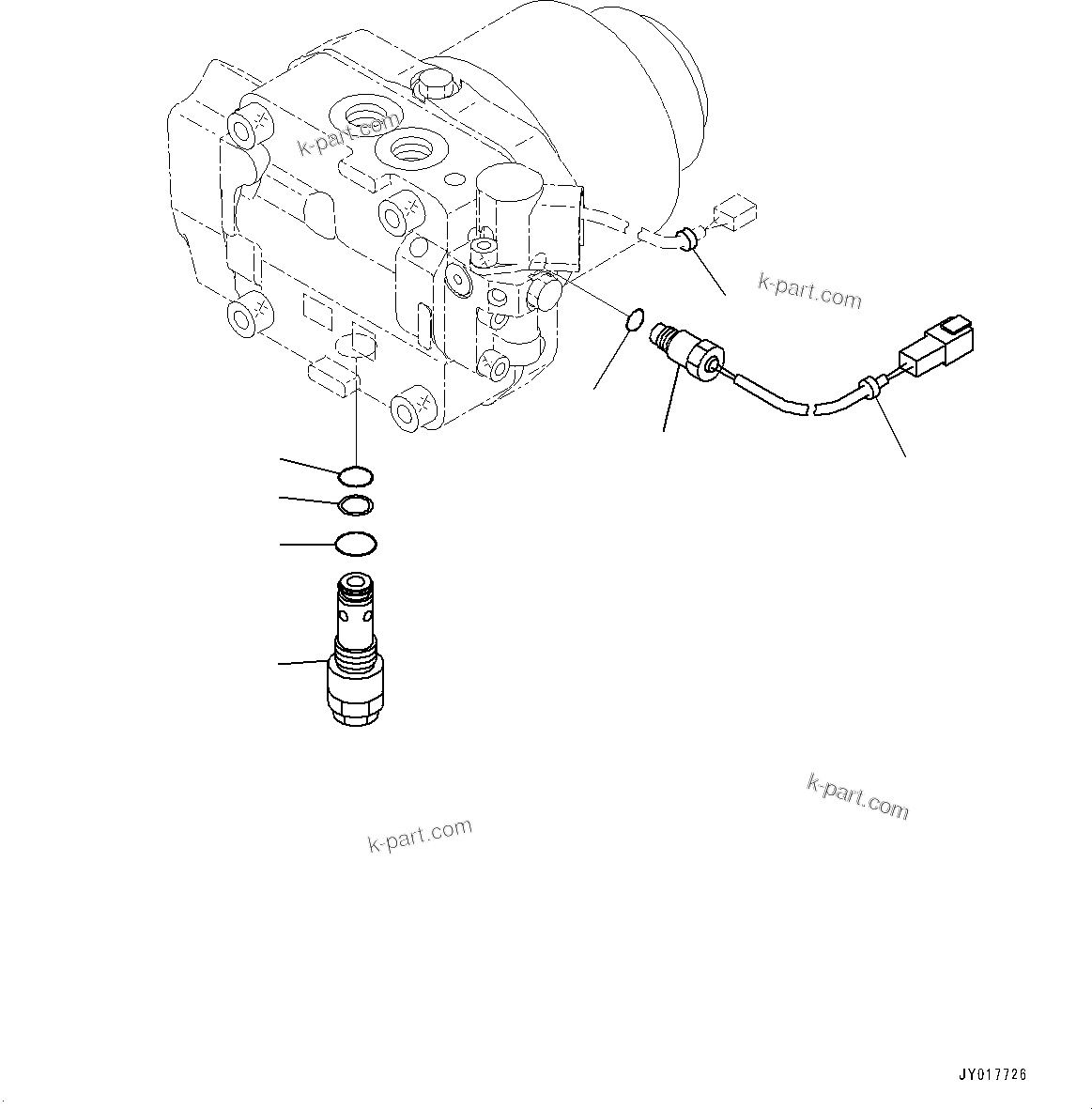 Komatsu parts book diagram for HD605-10 S/N 60001-UP: RADIATOR, FAN MOTOR (3/3)(#60001-)