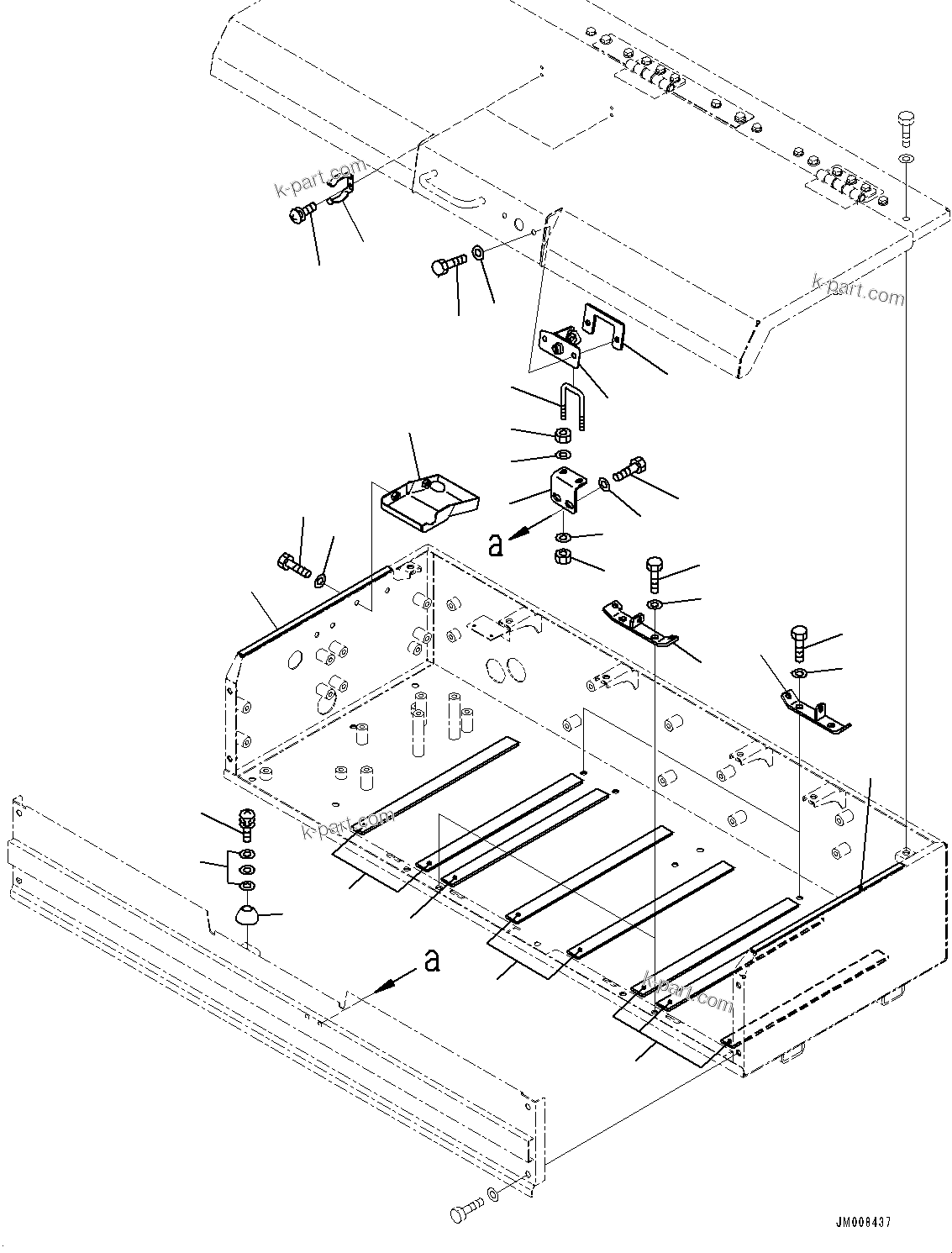 Komatsu parts book diagram for HD605-10 S/N 60001-UP: BATTERY BOX, RELATED PARTS(#60001-)