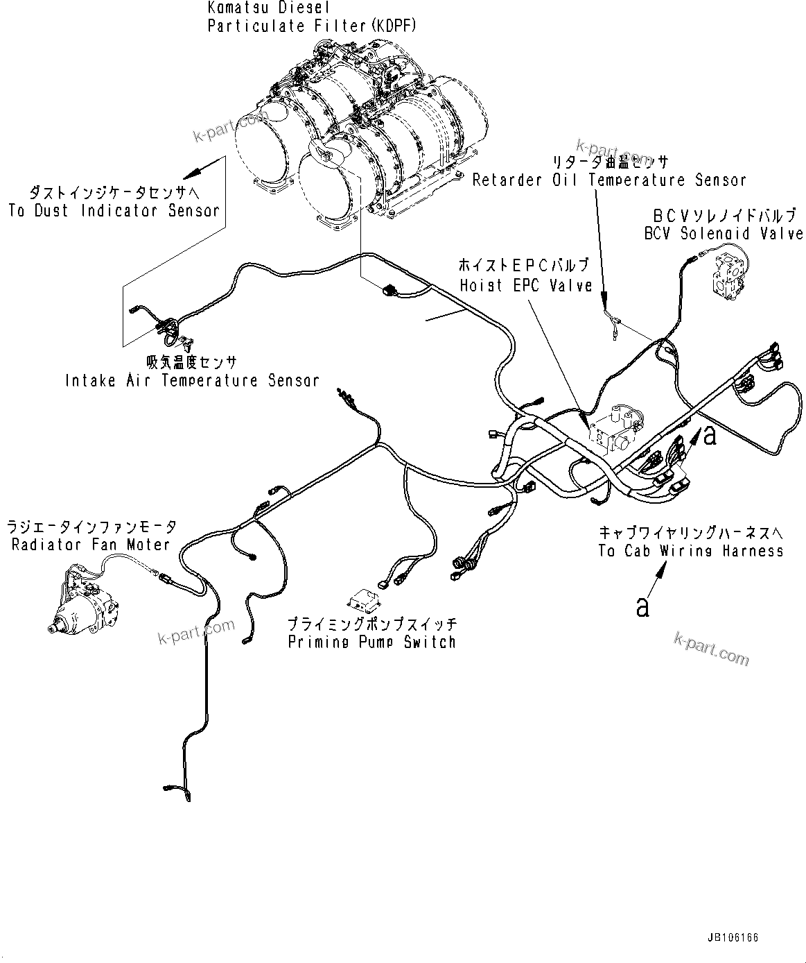 Komatsu parts book diagram for HD605-10 S/N 60001-UP: ELECTRIC SYSTEM, MAIN WIRING HARNESS (1/2)(#60001-)