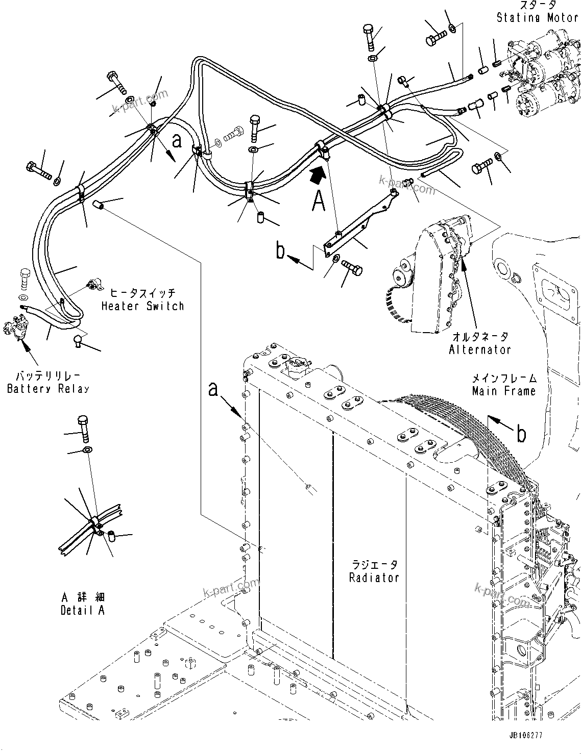 Komatsu parts book diagram for HD605-10 S/N 60001-UP: ELECTRIC SYSTEM, CABLE(#60001-)