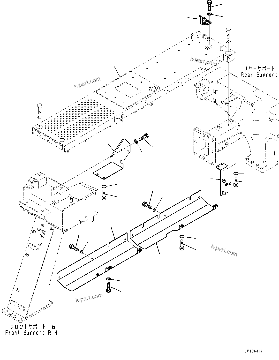 Komatsu parts book diagram for HD605-10 S/N 60001-UP: ELECTRIC SYSTEM, MOUNTING AND COVER(#60001-)