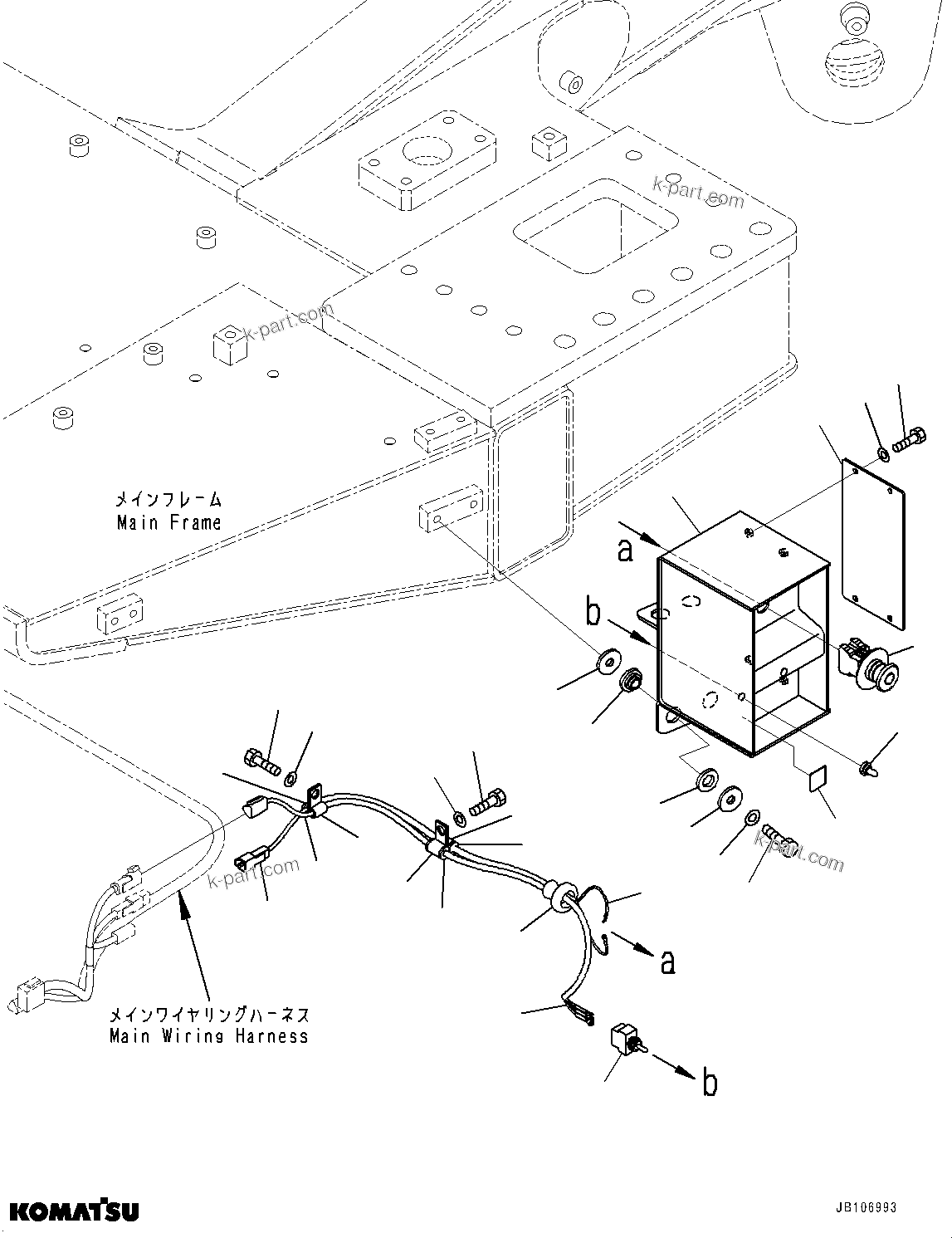 Komatsu parts book diagram for HD605-10 S/N 60001-UP: SWITCH BOX, (#60001-)