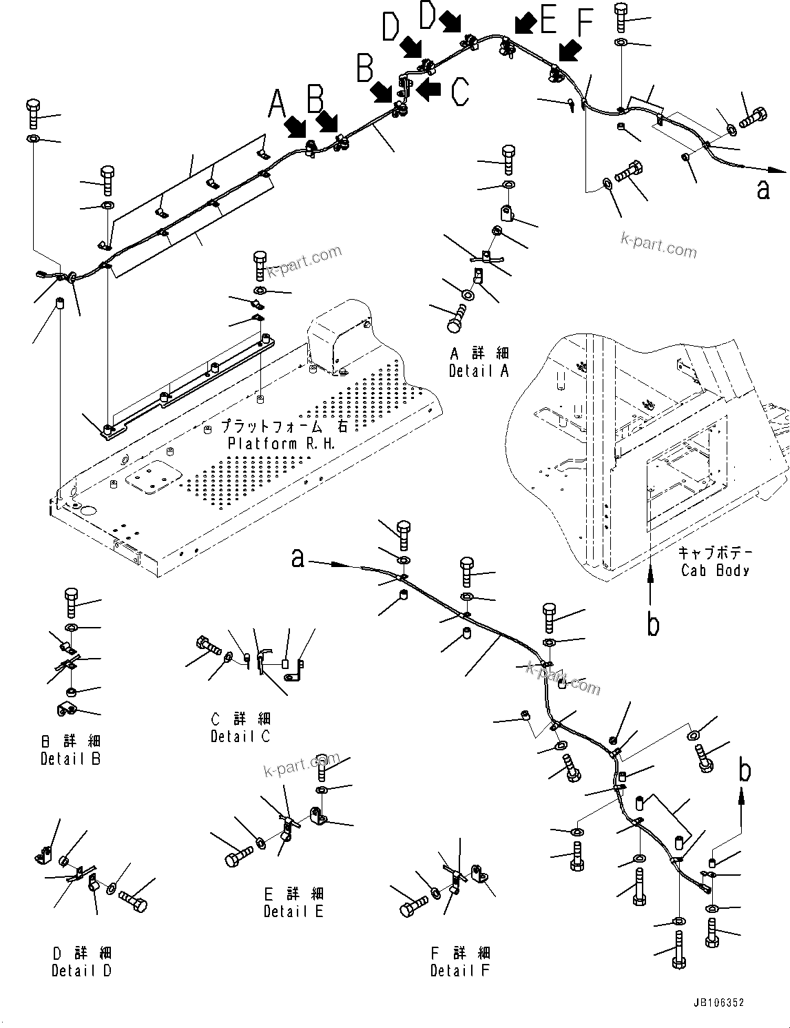 Komatsu parts book diagram for HD605-10 S/N 60001-UP: BEACON LAMP, BEACON LAMP WIRING HARNESS(#60001-)