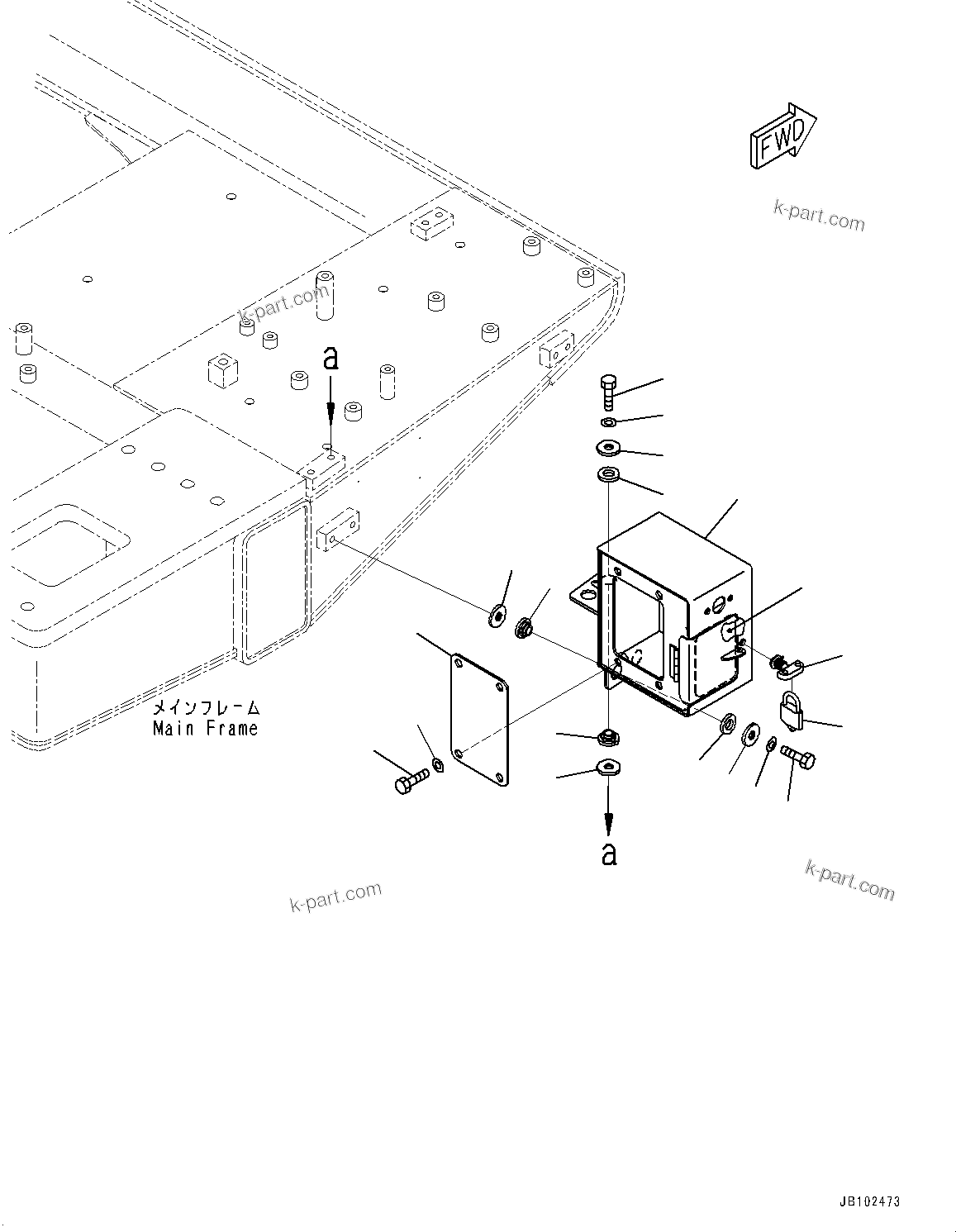 Komatsu parts book diagram for HD605-10 S/N 60001-UP: MACHINE LOCKOUT SWITCH, BOX AND COVER(#60001-)