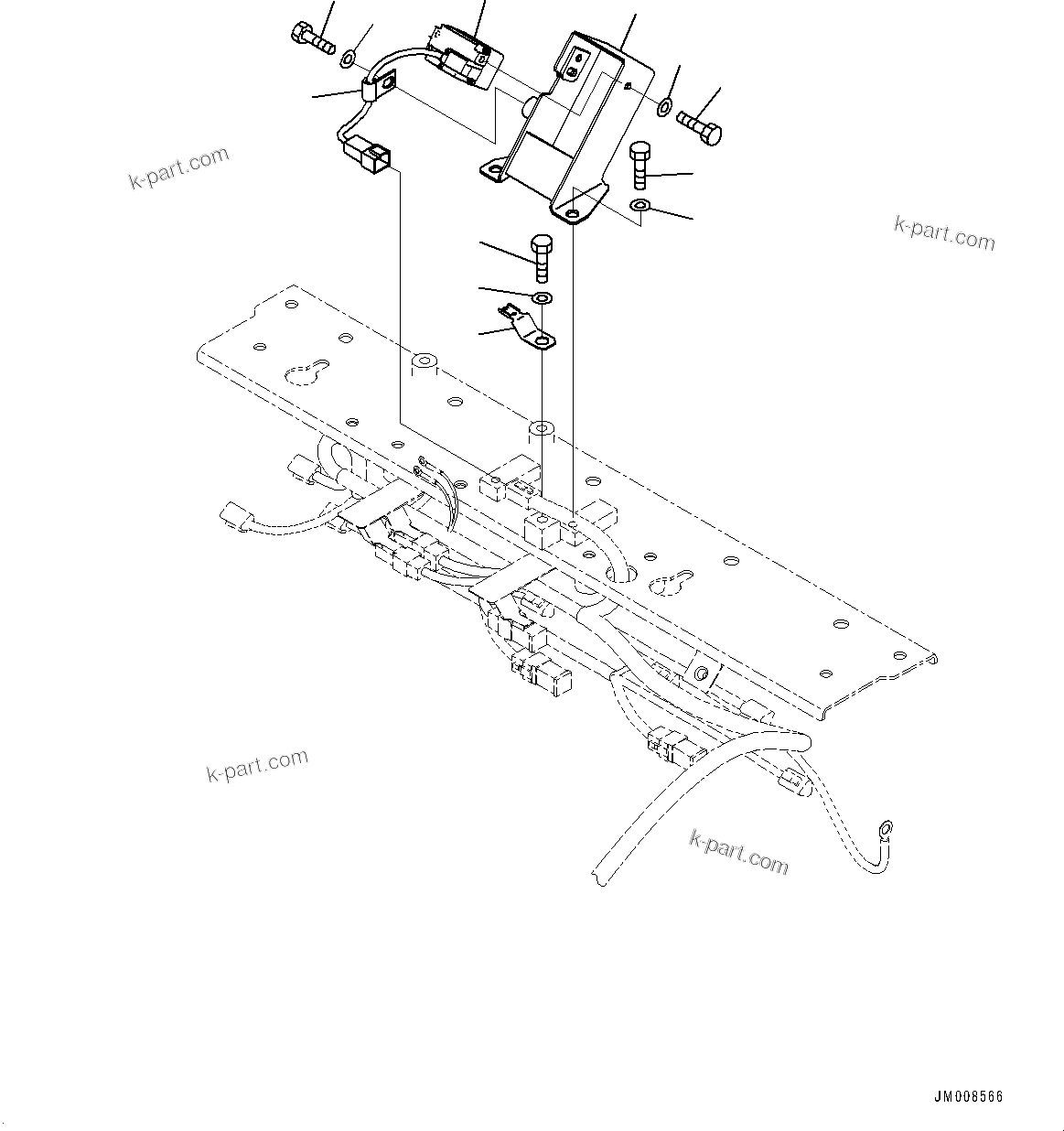 Komatsu parts book diagram for HD605-10 S/N 60001-UP: REAR COMBINATION LAMP AND BACKUP ALARM, REARVIEW CAMERA(#60001-)