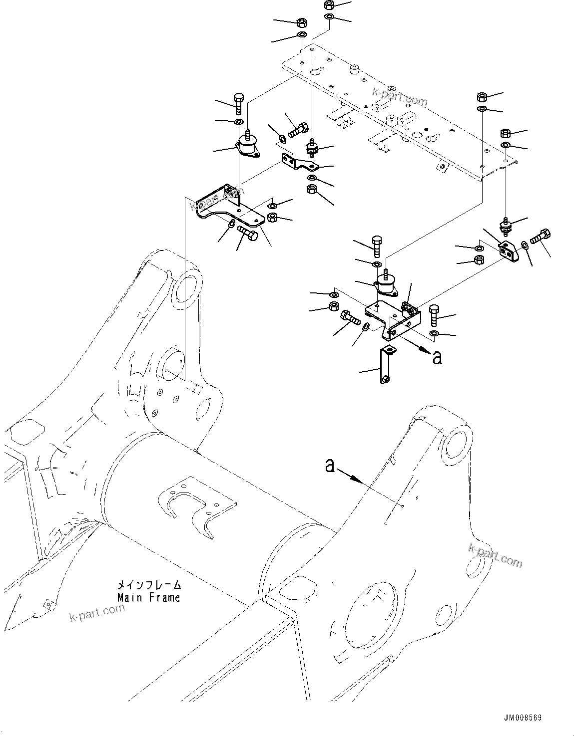 Komatsu parts book diagram for HD605-10 S/N 60001-UP: REAR COMBINATION LAMP AND BACKUP ALARM, MOUNTING PARTS (2/2)(#60001-)