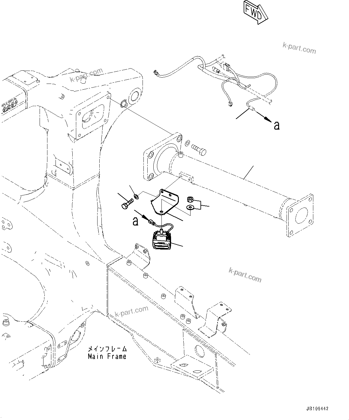 Komatsu parts book diagram for HD605-10 S/N 60001-UP: ENGINE ROOM LAMP, (#60001-)