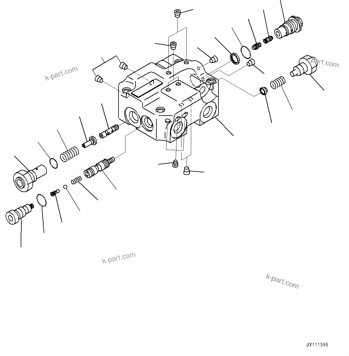 Komatsu parts book diagram for HD605-10 S/N 60001-UP: TORQUE CONVERTER AND TRANSMISSION, PISTON PUMP (3/14) (STEERING AND HOIST PUMP)(#60001-)