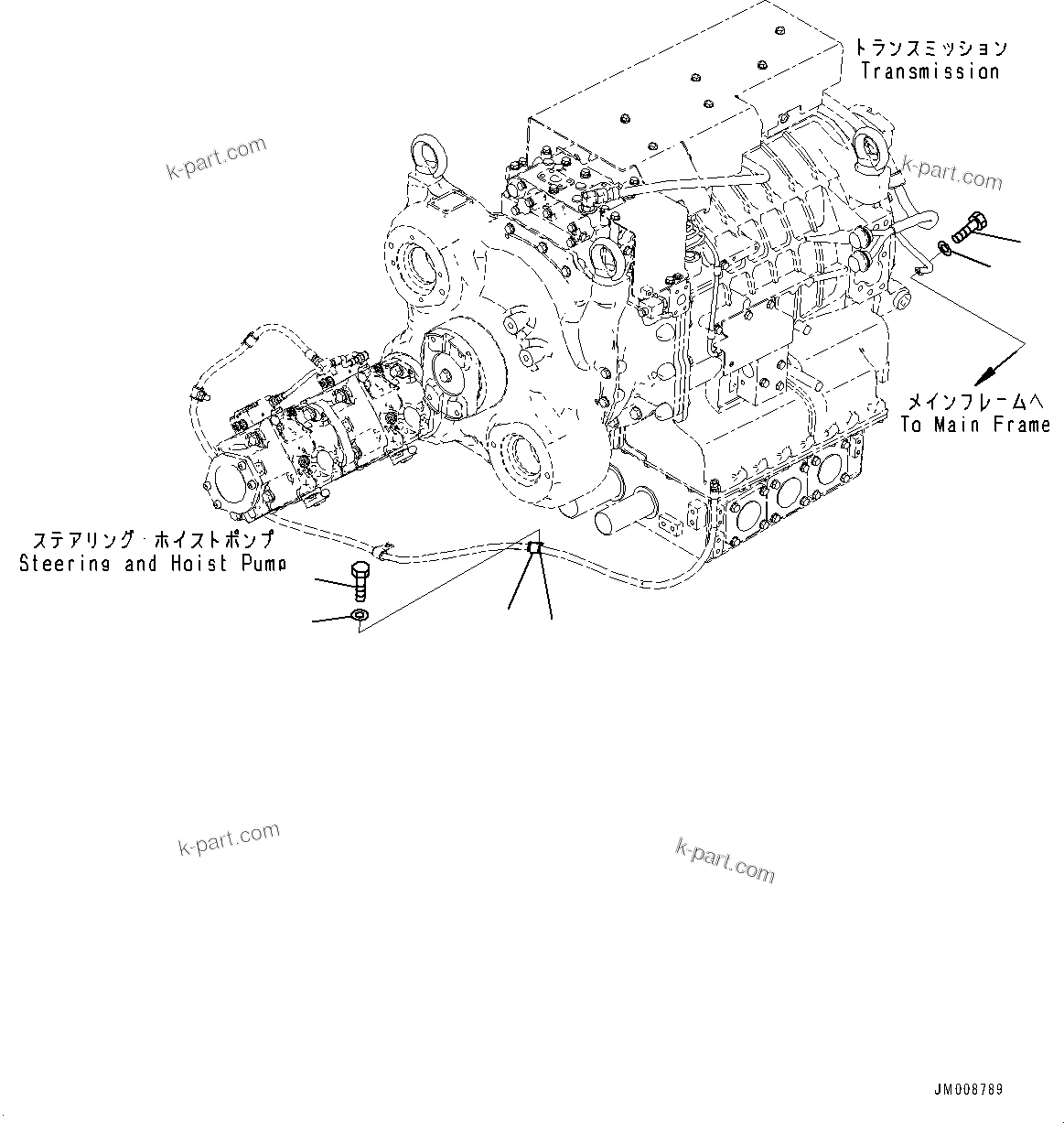 Komatsu parts book diagram for HD605-10 S/N 60001-UP: TORQUE CONVERTER AND TRANSMISSION, CLIP(#60001-)