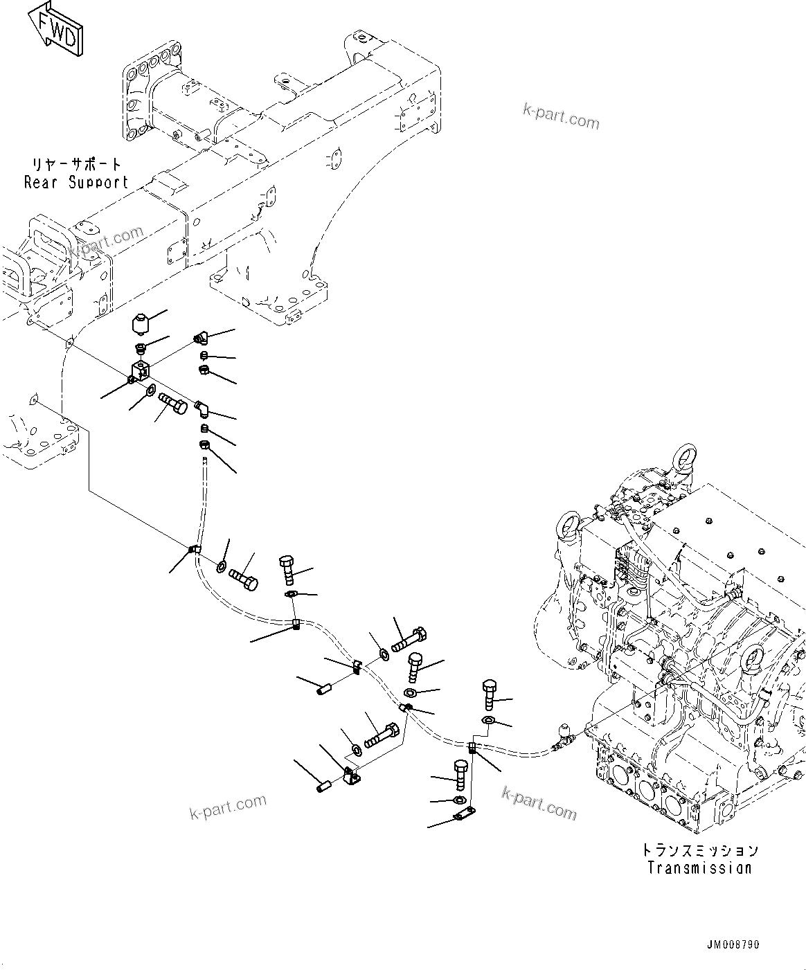 Komatsu parts book diagram for HD605-10 S/N 60001-UP: TORQUE CONVERTER AND TRANSMISSION, BREATHER (2/2)(#60001-)