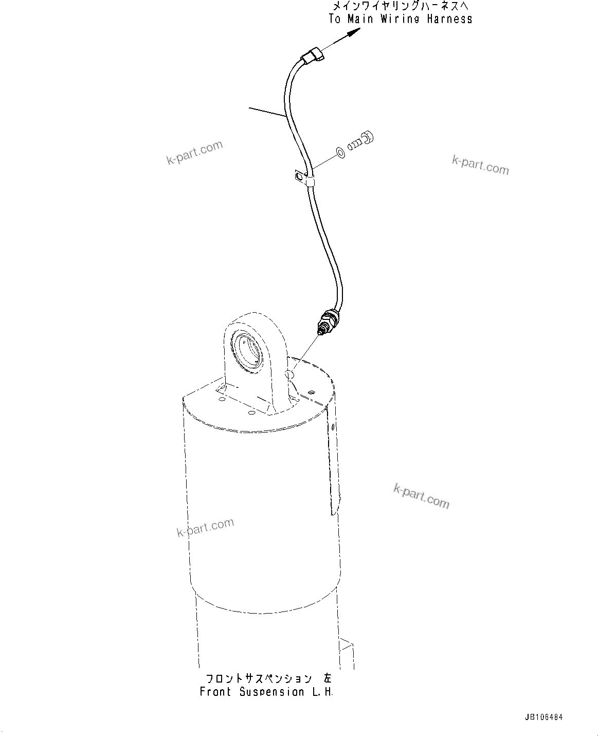 Komatsu parts book diagram for HD605-10 S/N 60001-UP: FRONT AXLE, SENSOR, L.H.(#60001-)