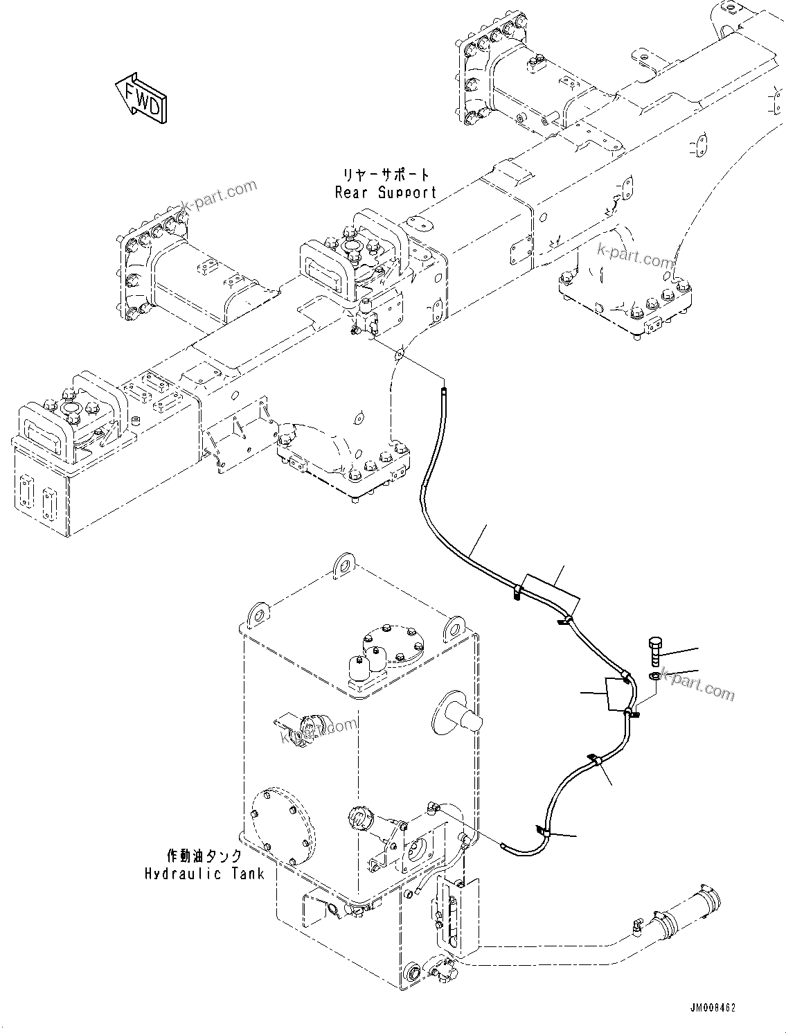 Komatsu parts book diagram for HD605-10 S/N 60001-UP: HYDRAULIC TANK, BREATHER PIPING(#60001-)