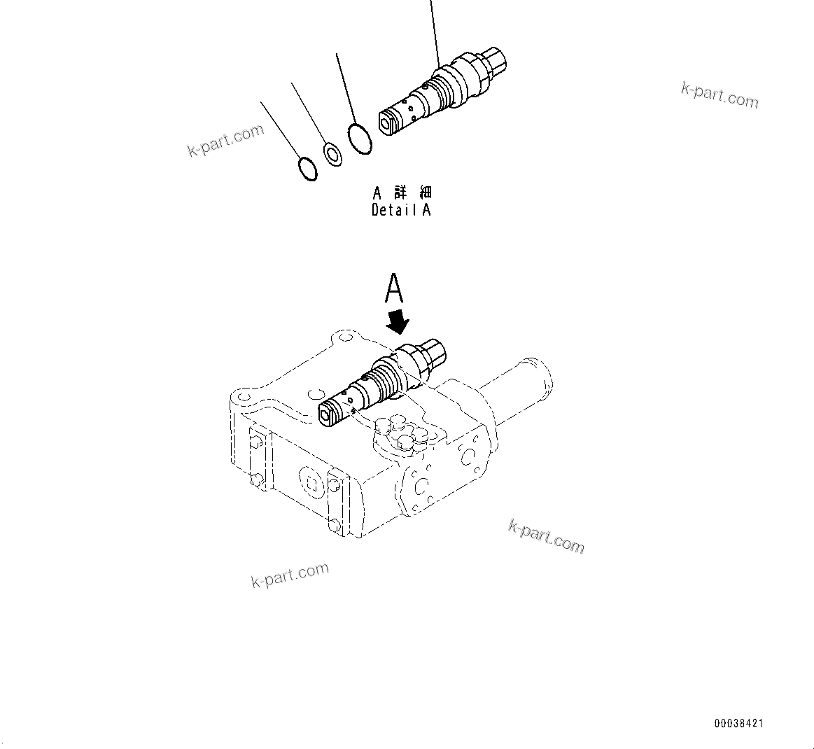 Komatsu parts book diagram for HD605-10 S/N 60001-UP: HYDRAULIC TANK, DEMAND VALVE (2/2)(#60001-)