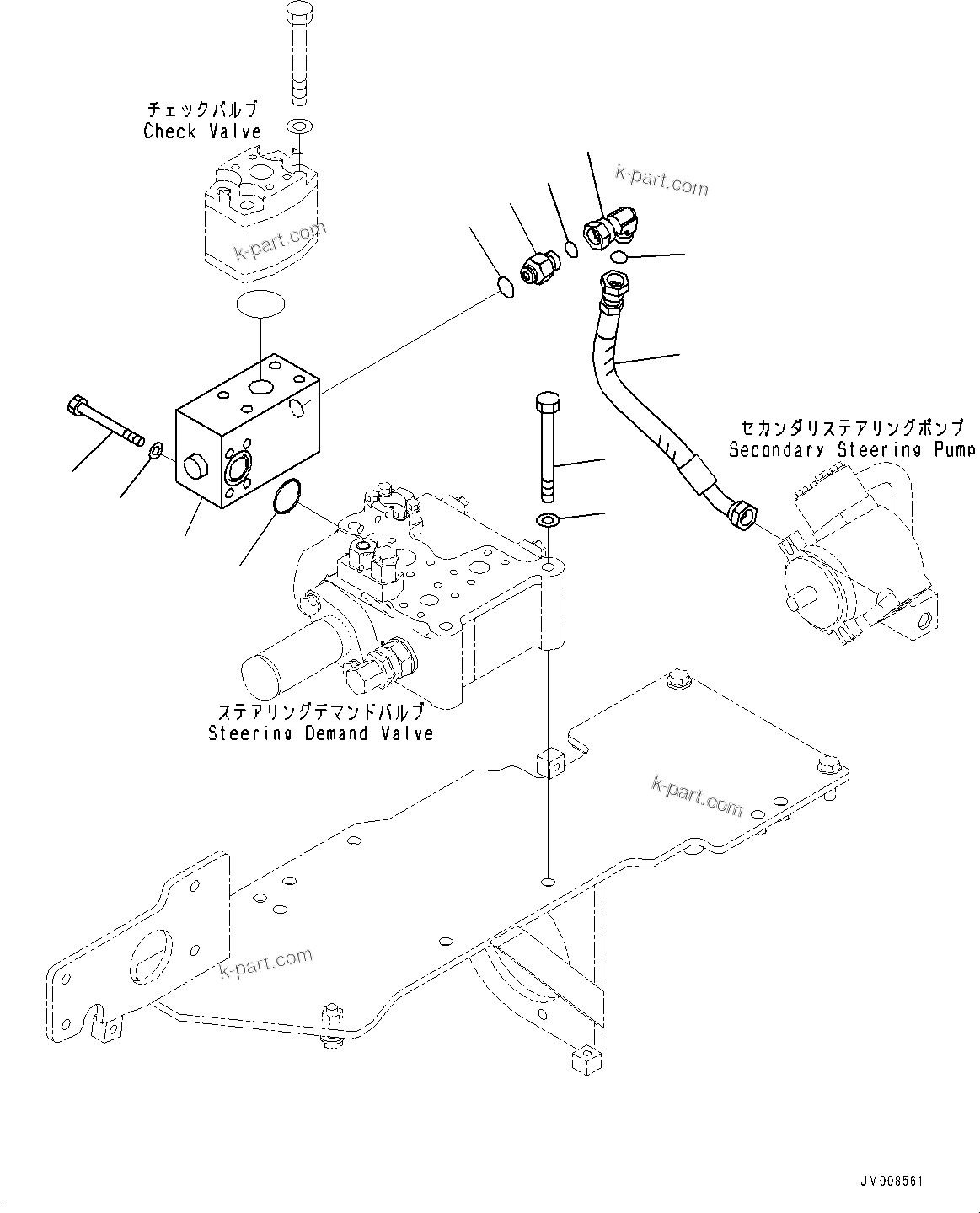 Komatsu parts book diagram for HD605-10 S/N 60001-UP: HYDRAULIC TANK, BLOCK(#60001-)