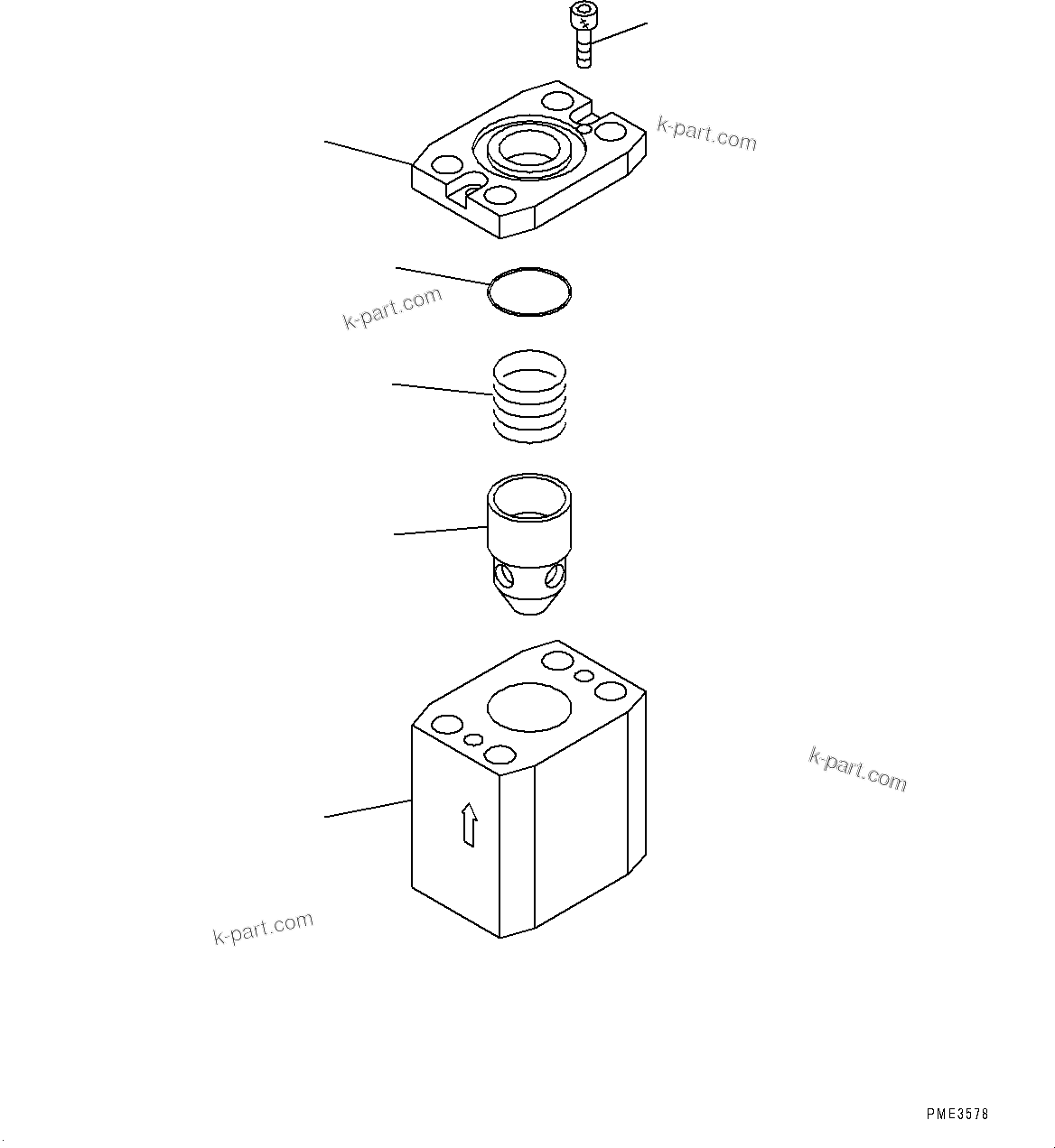 Komatsu parts book diagram for HD605-10 S/N 60001-UP: HYDRAULIC TANK, CHECK VALVE(#60001-)