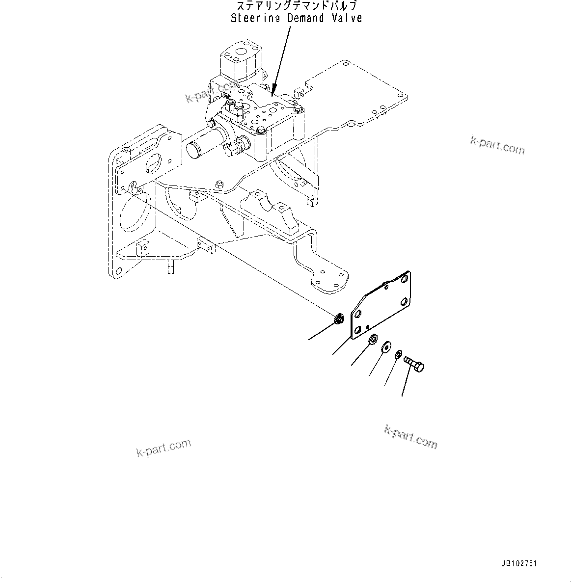 Komatsu parts book diagram for HD605-10 S/N 60001-UP: HYDRAULIC TANK, ACCUMULATOR CHARGE VALVE MOUNTING(#60001-)