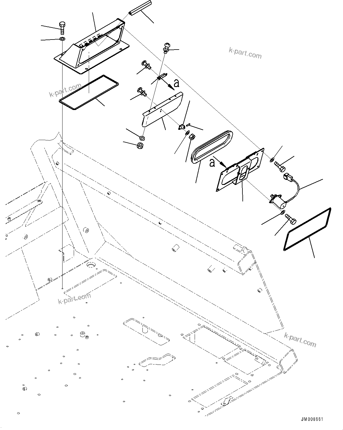Komatsu parts book diagram for HD605-10 S/N 60001-UP: CAB, VENTILATOR(#60001-)