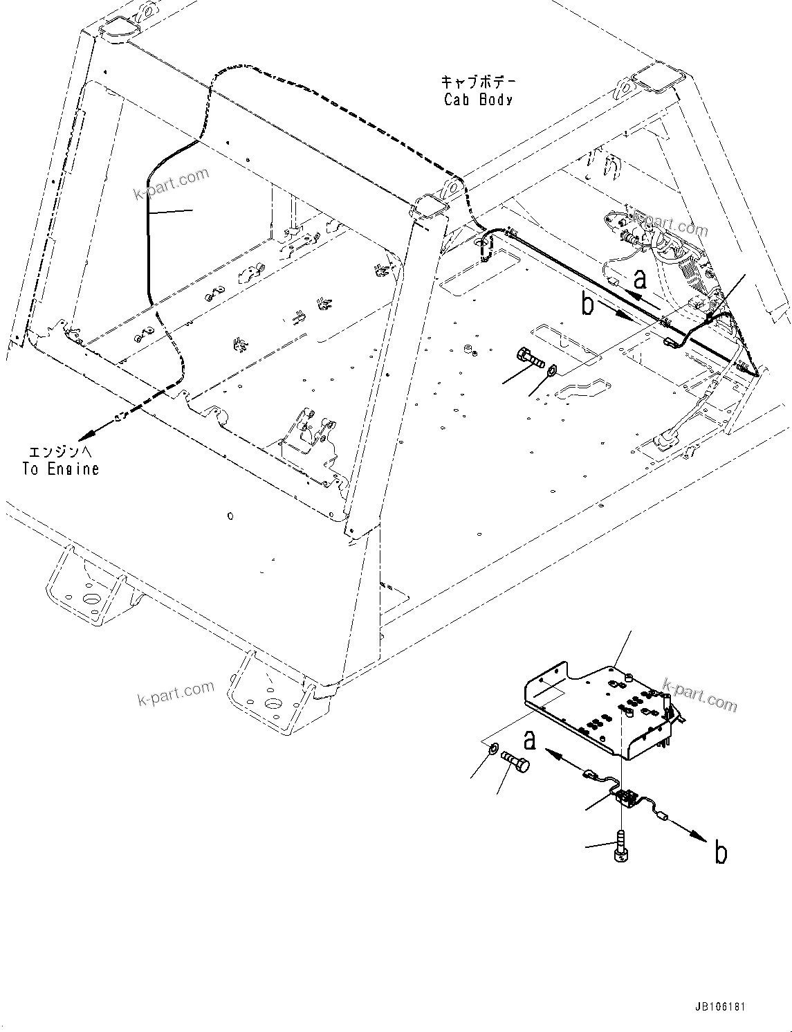 Komatsu parts book diagram for HD605-10 S/N 60001-UP: CAB, AMPLIFIER(#60001-)
