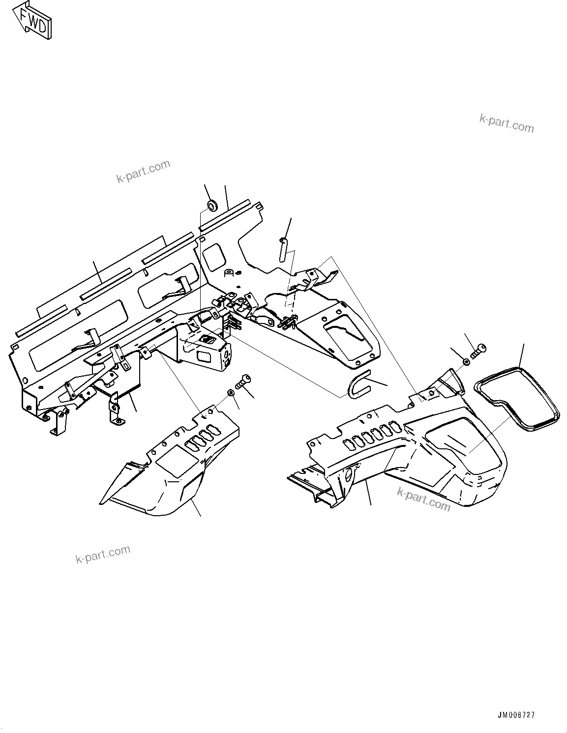 Komatsu parts book diagram for HD605-10 S/N 60001-UP: CAB, DASHBOARD(#60001-)