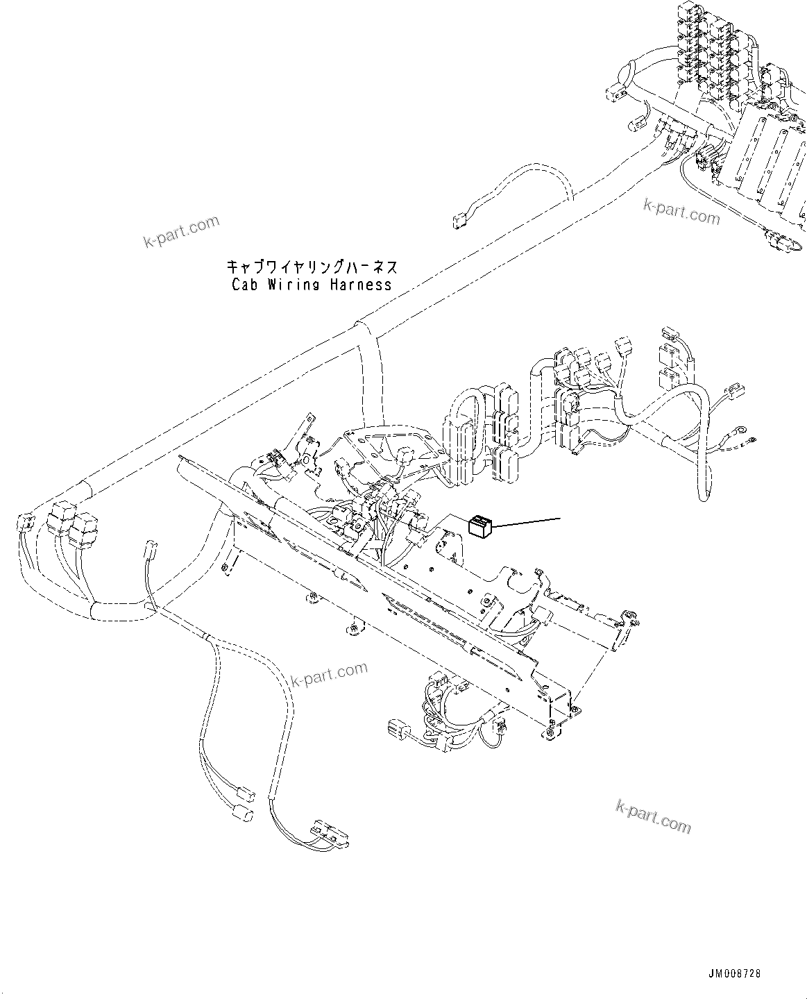 Komatsu parts book diagram for HD605-10 S/N 60001-UP: CAB, CONNECTOR(#60001-)