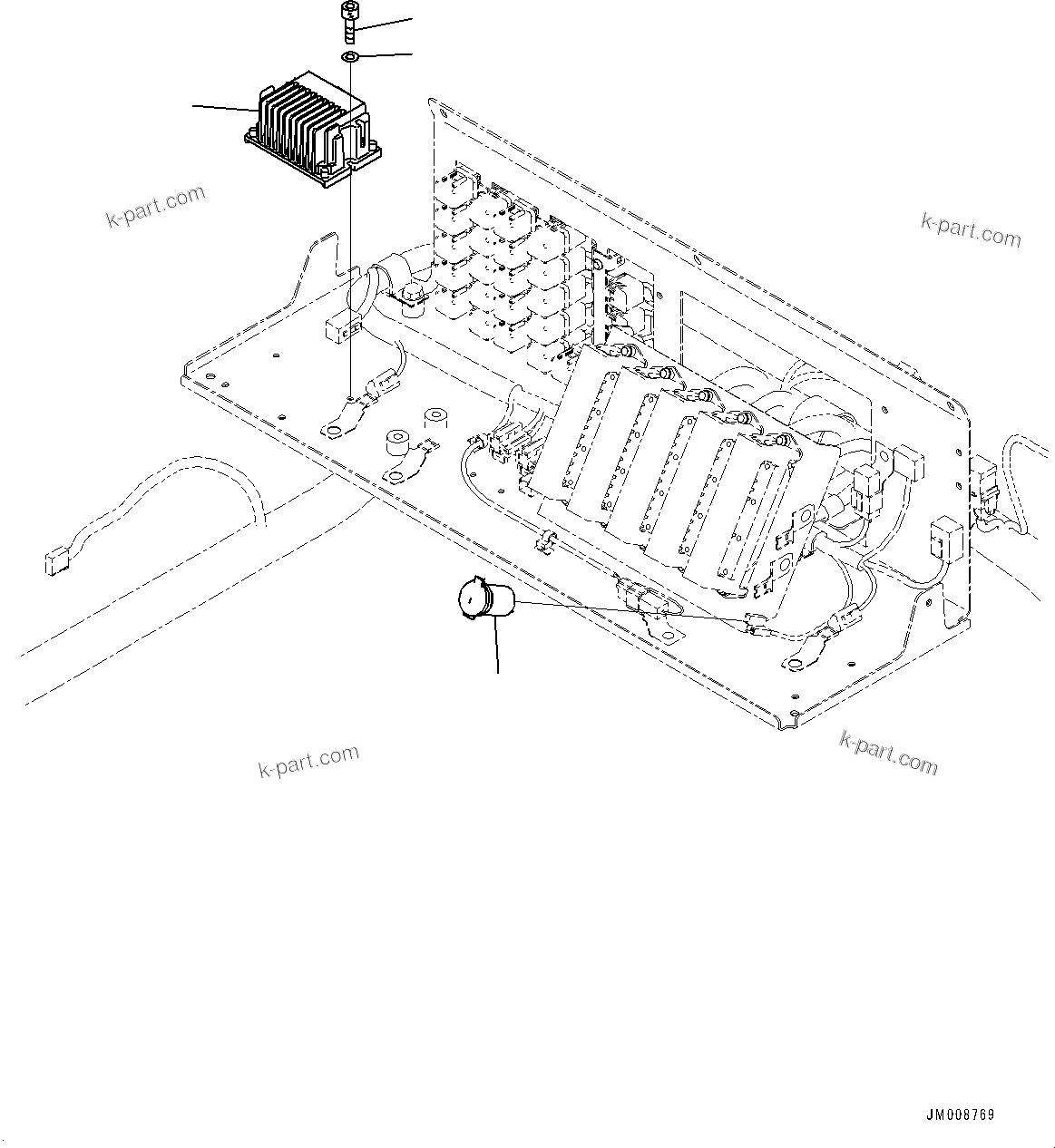 Komatsu parts book diagram for HD605-10 S/N 60001-UP: CAB, 12V CONVERTER(#60001-)