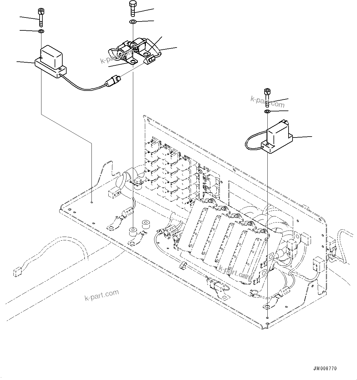 Komatsu parts book diagram for HD605-10 S/N 60001-UP: CAB, ANGLE SENSOR(#60001-)