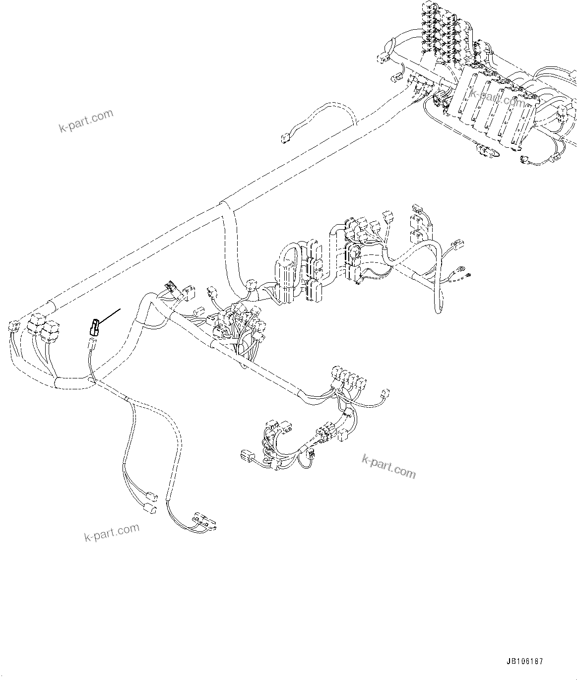 Komatsu parts book diagram for HD605-10 S/N 60001-UP: CAB, CONNECTOR COVER(#60001-)