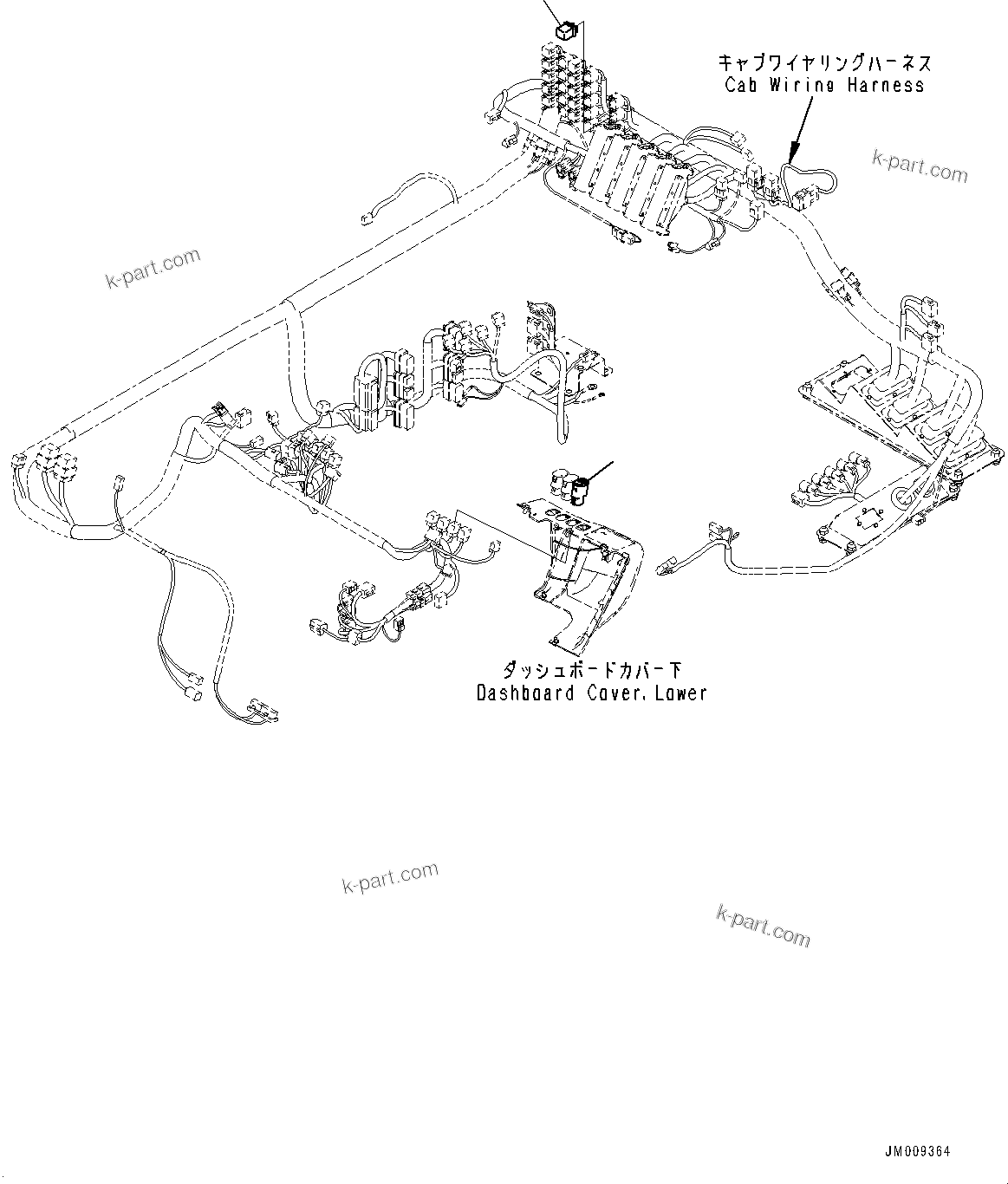 Komatsu parts book diagram for HD605-10 S/N 60001-UP: CAB OPTION SWITCH, SIDE LAMP(#60001-)