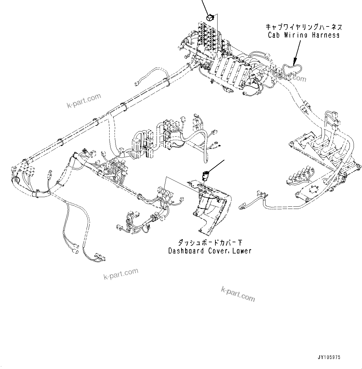 Komatsu parts book diagram for HD605-10 S/N 60001-UP: CAB OPTION SWITCH, STAIRWAY LIGHT(#60001-)