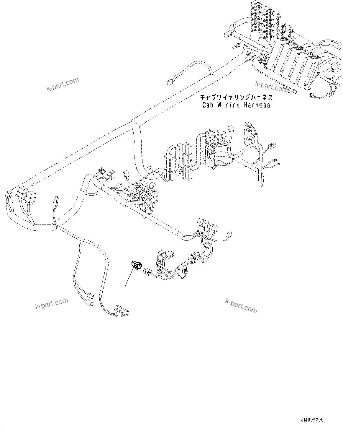 Komatsu parts book diagram for HD605-10 S/N 60001-UP: CAB OPTION SWITCH, PARTS FOR LESS STEERING SENSOR(#60001-)