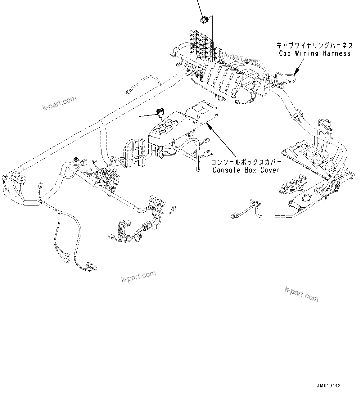Komatsu parts book diagram for HD605-10 S/N 60001-UP: CAB OPTION SWITCH, BEACON LAMP(#60001-)
