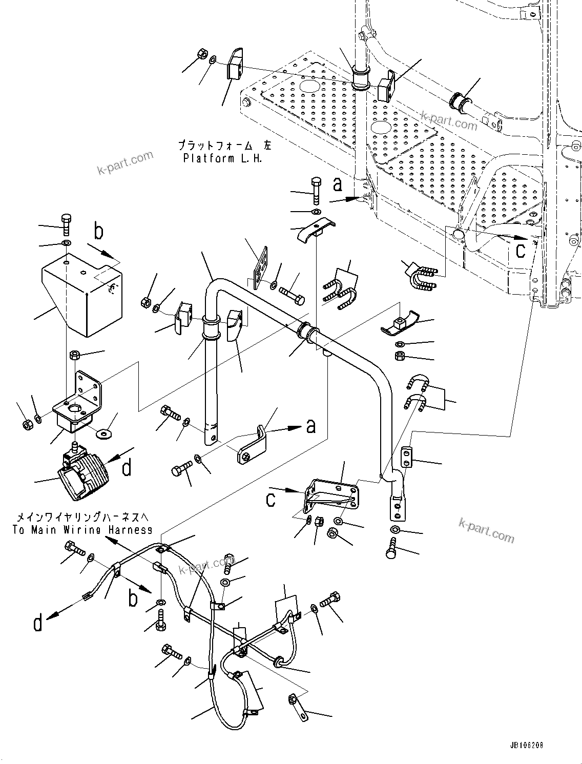 Komatsu parts book diagram for HD605-10 S/N 60001-UP: CAB RELATED, LADDER LAMP(#60001-)