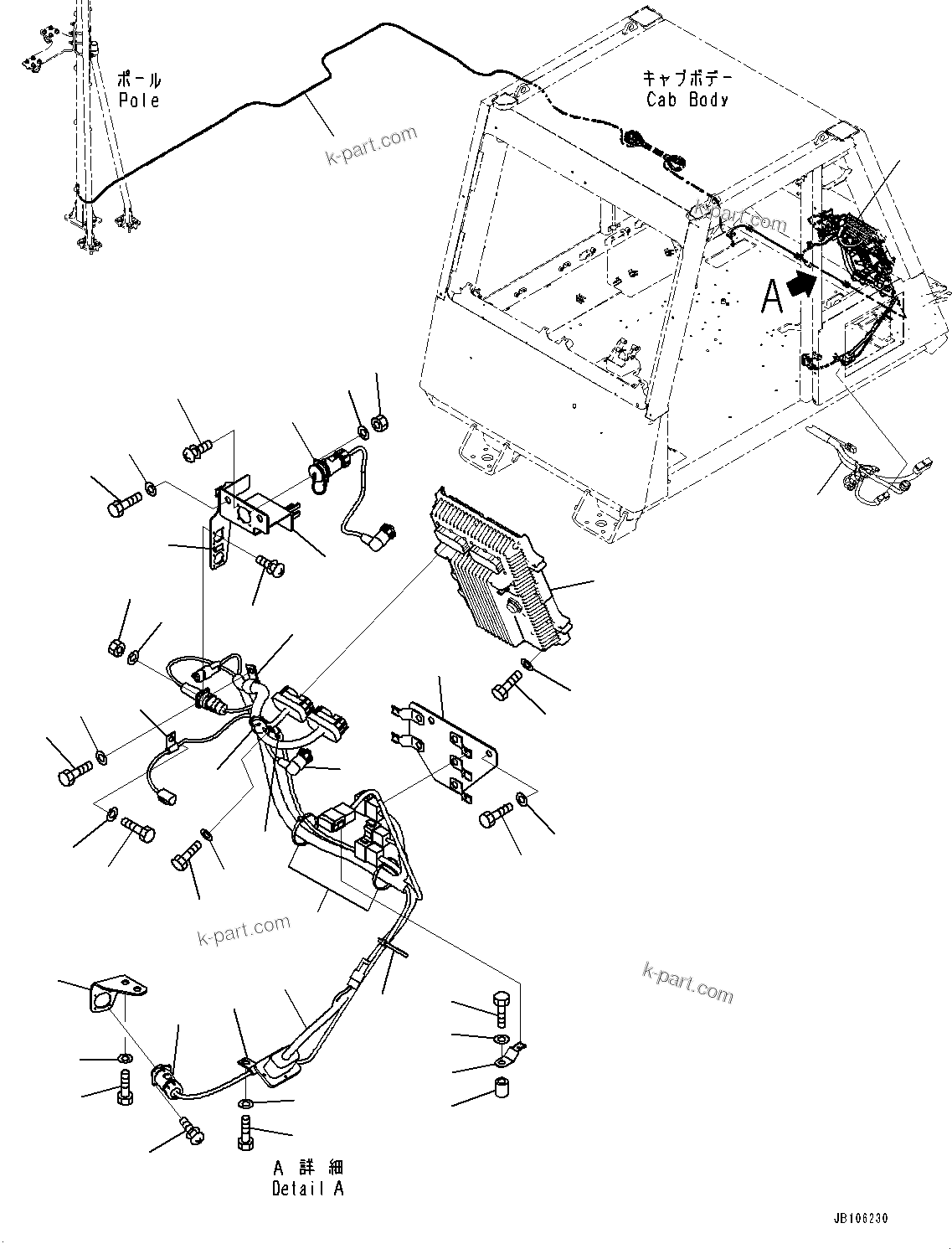 Komatsu parts book diagram for HD605-10 S/N 60001-UP: KOMTRAX CONTROLLER, KOMTRAX PLUS CONTROLLER(#60001-)