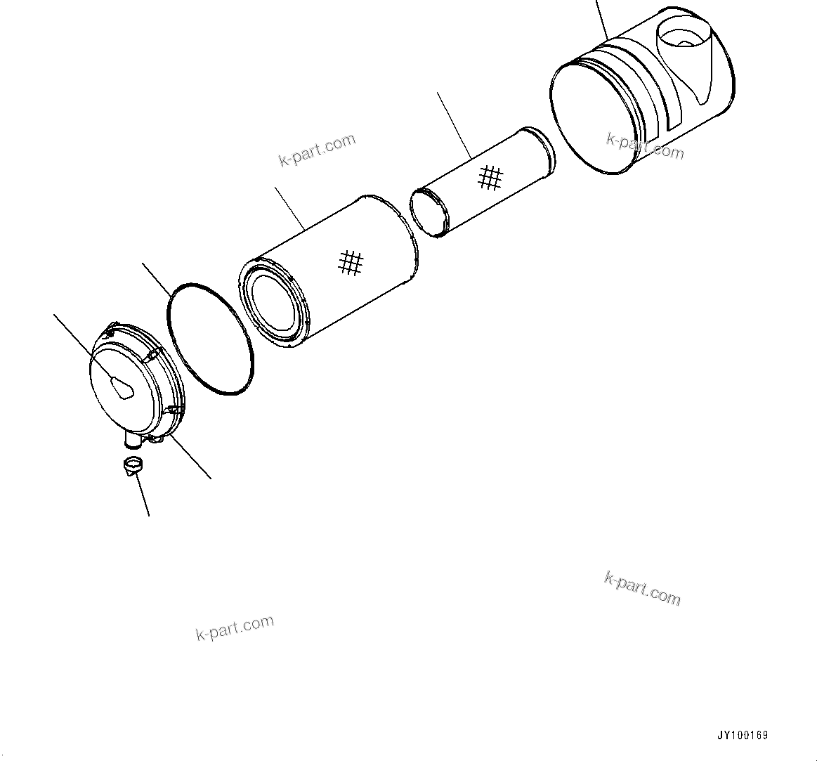 Komatsu parts book diagram for HD605-10 S/N 60001-UP: PLATFORM GROUP, INNER PARTS, AIR CLEANER(#60001-)