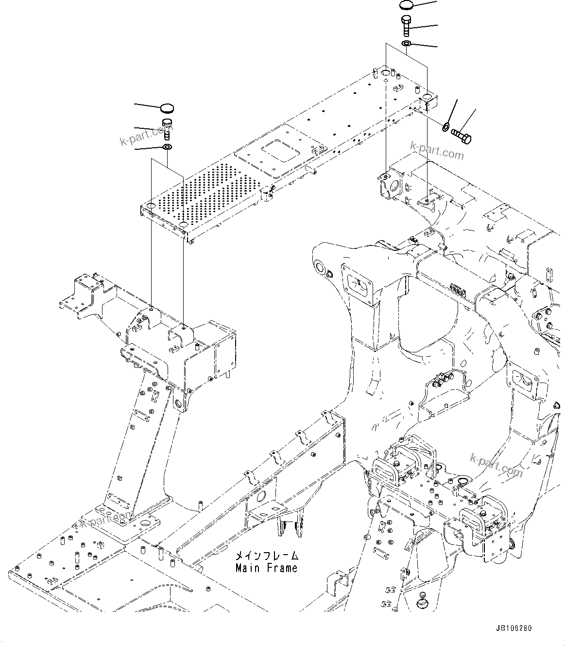 Komatsu parts book diagram for HD605-10 S/N 60001-UP: PLATFORM GROUP, MOUNTING(#60001-)
