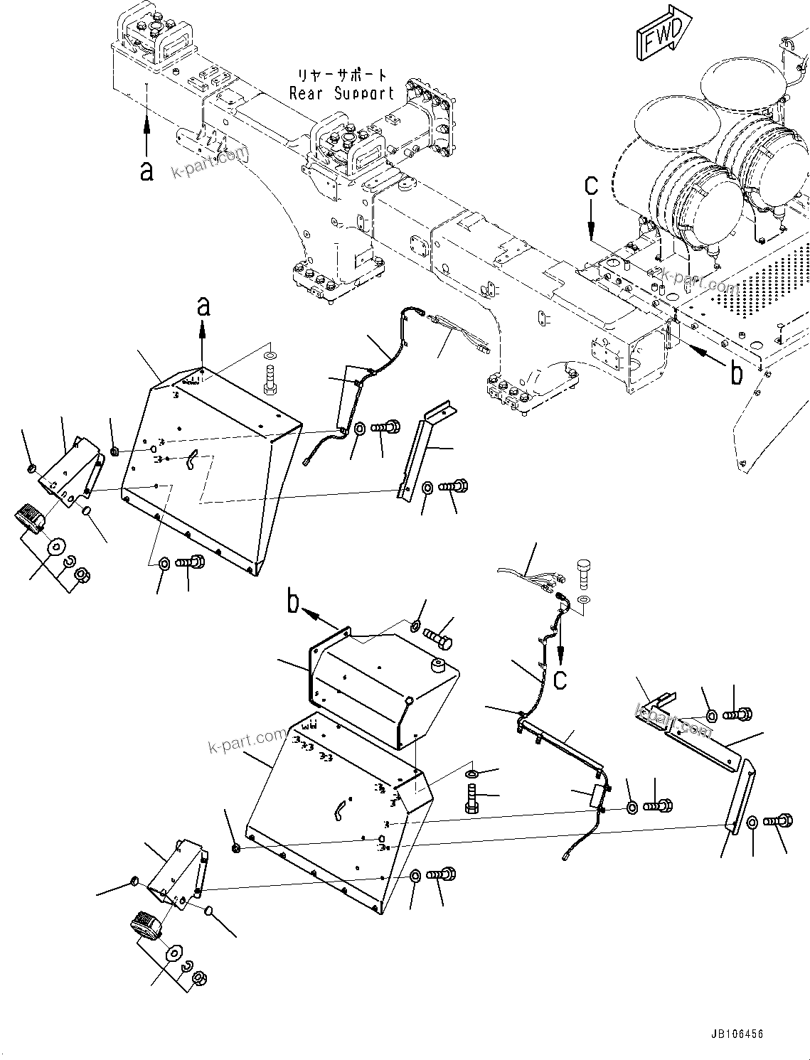 Komatsu parts book diagram for HD605-10 S/N 60001-UP: FENDER, FENDER, L.H. AND R.H.(#60001-)