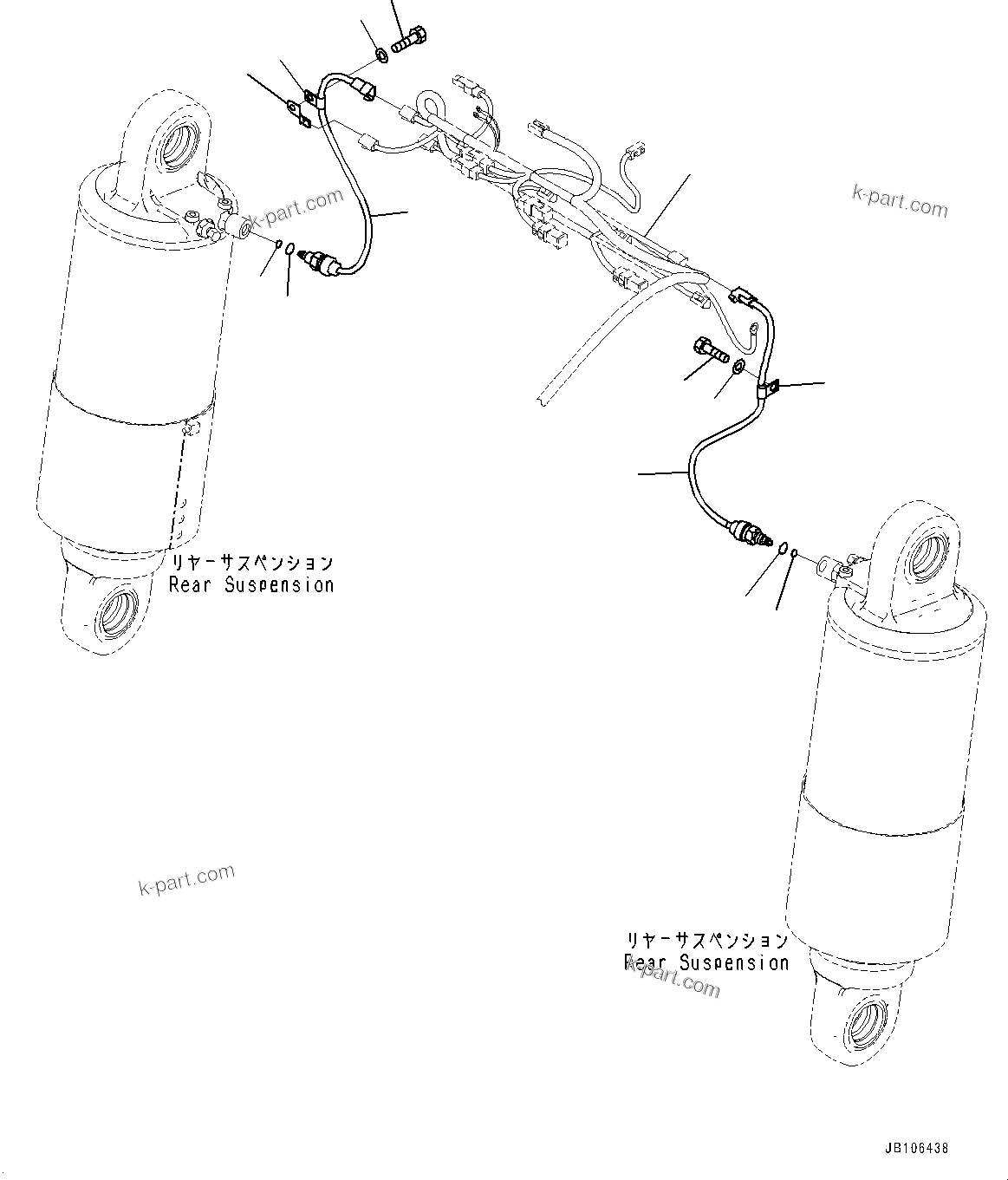 Komatsu parts book diagram for HD605-10 S/N 60001-UP: REAR SUSPENSION PRESSURE SENSOR, SENSOR(#60001-)